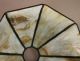 Handel Cattail Slag Glass Painted Overlay Panel Lamp Lamps photo 11
