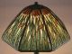 Handel Cattail Slag Glass Painted Overlay Panel Lamp Lamps photo 5