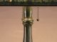 Handel Cattail Slag Glass Painted Overlay Panel Lamp Lamps photo 8