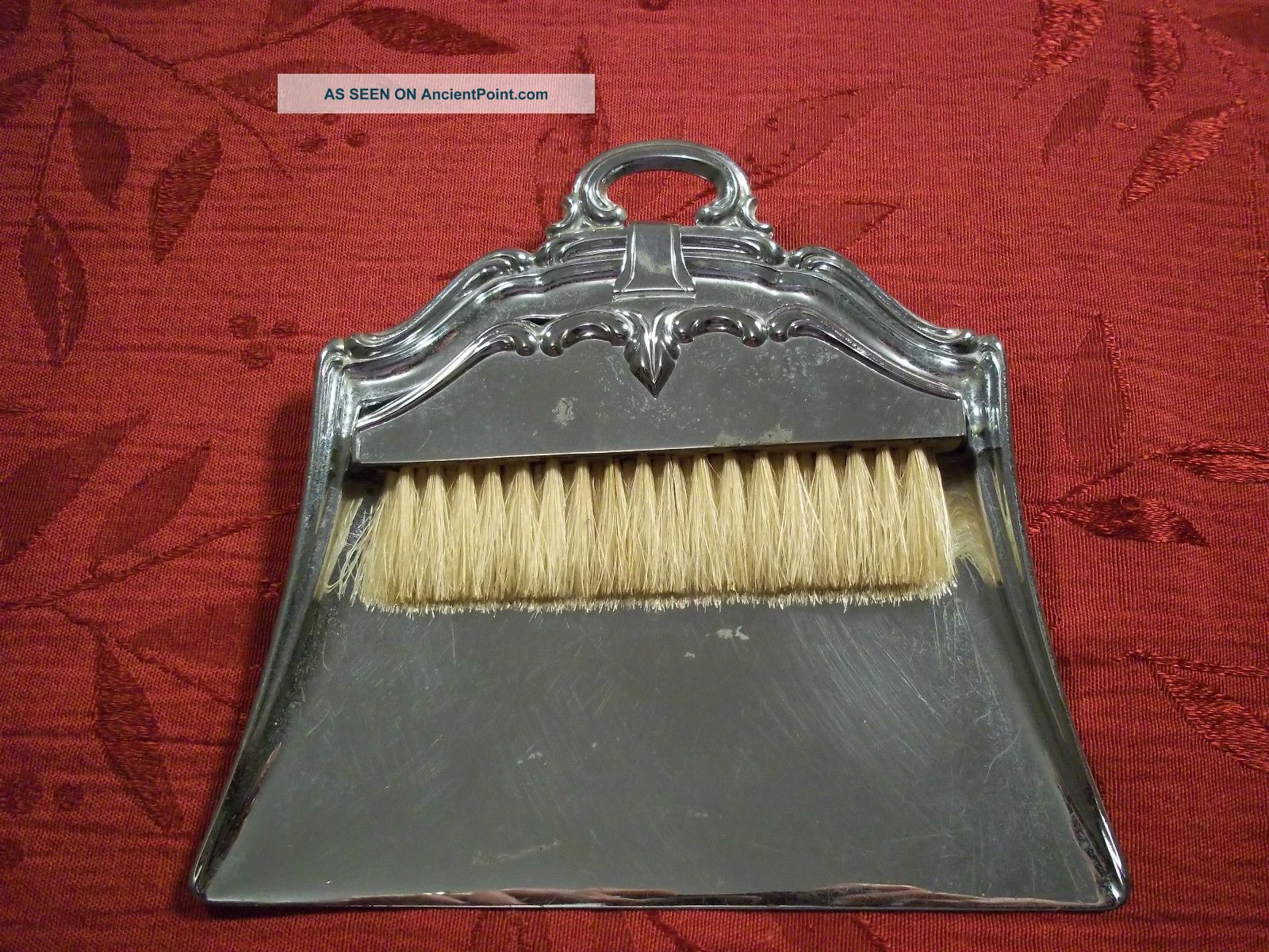 Antique Butler Grooming Tray And Brush Metalware photo