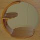 Two Deco Modern Mid Century Blonde Wood Mirror Wall Shelves Mirrors photo 3