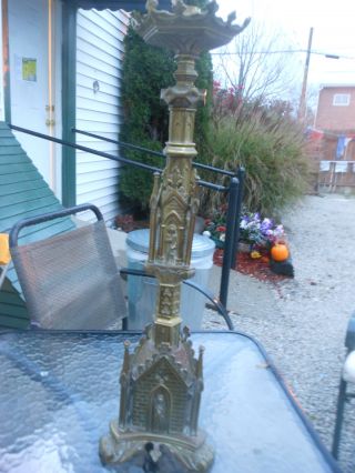 Set Of 2 Antique Church Candle Holders photo