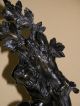 Pair Dark Bronze Spelter Figures Metalware photo 8