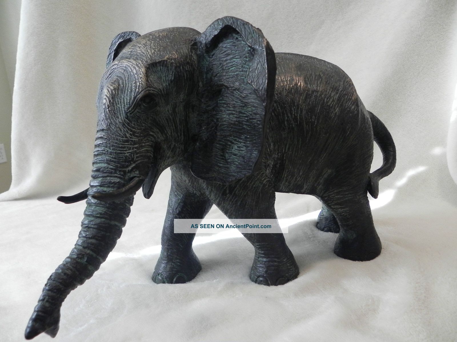 Elephant Bronze Sculpture Rare And Old 26 Lbs Metalware photo