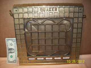 1904 Quaker Brass Heater Vent Register Or Cold Air Return Grate 13 