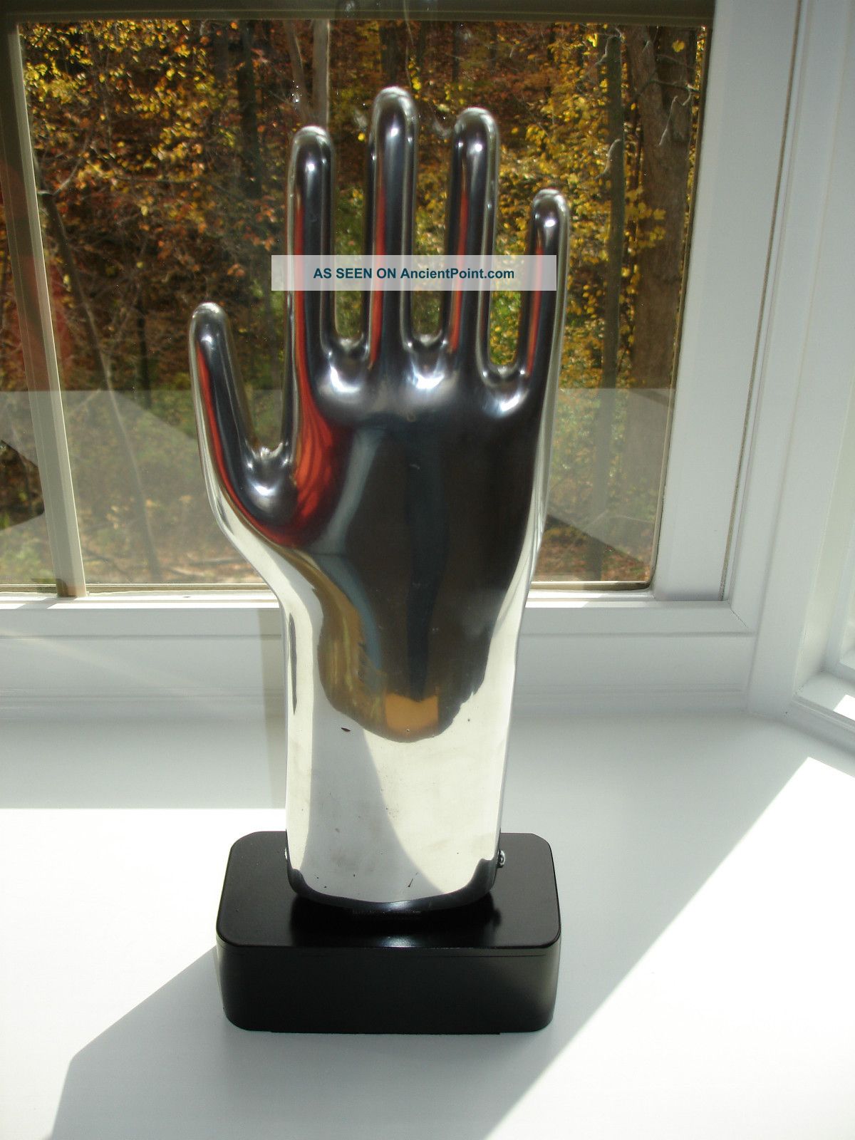 1 Glove Mold Industrial Aluminum Machine Age Metal Hand Mold & Display Metalware photo