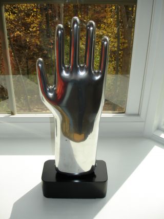 1 Glove Mold Industrial Aluminum Machine Age Metal Hand Mold & Display photo
