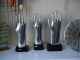 1 Glove Mold Industrial Aluminum Machine Age Metal Hand Mold & Display Metalware photo 5