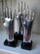 1 Glove Mold Industrial Aluminum Machine Age Metal Hand Mold & Display Metalware photo 8
