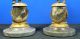 Antique Pair Of French Cherub Candleholders Bronze Marble Empire Style Putti Metalware photo 11