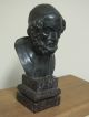 Fabulous 19th C Italian Grand Tour Bronze Bust Sculpture Homer Marble Pedestal Metalware photo 3