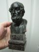 Fabulous 19th C Italian Grand Tour Bronze Bust Sculpture Homer Marble Pedestal Metalware photo 5