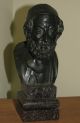 Fabulous 19th C Italian Grand Tour Bronze Bust Sculpture Homer Marble Pedestal Metalware photo 6