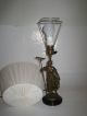 Electrified Antique Lamp Bronze Sculpture +lampshade Lamps photo 10