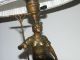 Electrified Antique Lamp Bronze Sculpture +lampshade Lamps photo 5