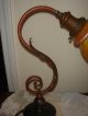 Antique Art & Craft Copper - Bronze Table Lamp With Steuben Shade Lamps photo 2
