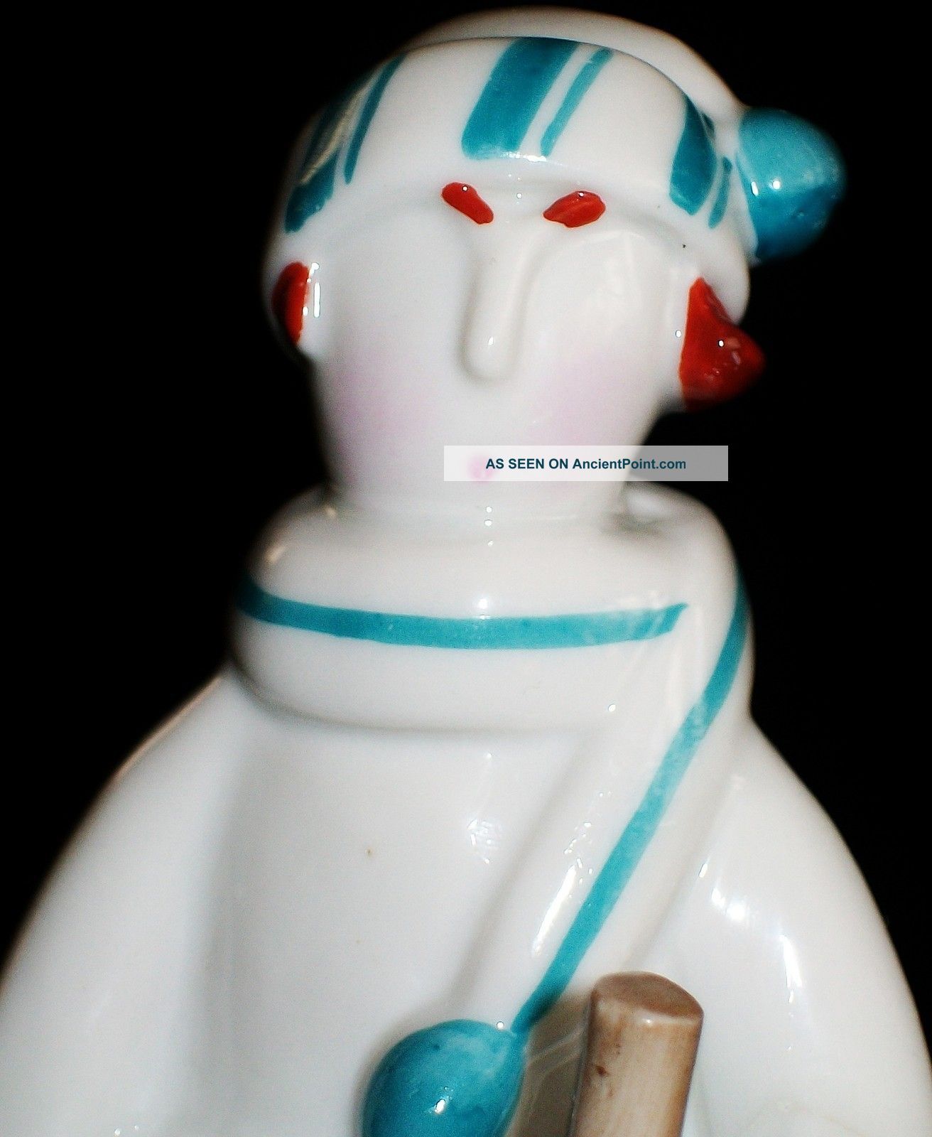 Antique German Deco Walter Bosse Metzler Ortloff Boy Skies Porcelain Figurine Figurines photo