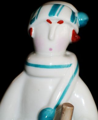 Antique German Deco Walter Bosse Metzler Ortloff Boy Skies Porcelain Figurine photo