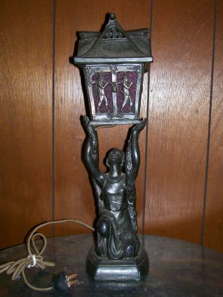 Antique Art Deco Electric Table Lamp 