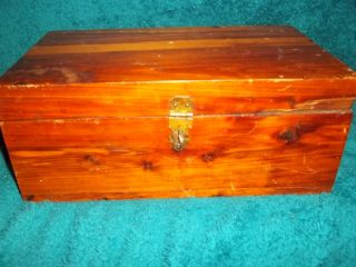 Vintage Cedar Jewelry/trinket Box photo