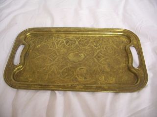 Antique Brass Tray - Pat.  May 18th 1926 photo