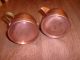 Old Copper Turkish ? Sugar And Creamer Cups W/ Brass Handles Rare Metalware photo 8