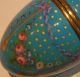 Stunning Antique Large Hand Painted Enamel Egg Box Metalware photo 1