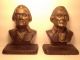 Antique Bronze President Jefferson Bookends,  6 