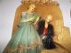 Antique Entrancing Elegant Chalkware Wall Plaques (2) ' Colonial Sweethearts ' Rare Other photo 2