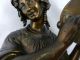 Antique 19thc French Bronze Statue Of Gypsy Girl Dancing - E.  De Latrone Metalware photo 6