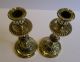 Quality Antique English Cast Brass Candlesticks C.  1880 Metalware photo 3