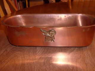 Vintage Coppercraft Guild Planter With A Spinning Wheel On It photo