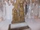 Antique Girandole Centerpiece Gilted Bronze Crystal Prisms Figural Candelabra Metalware photo 2