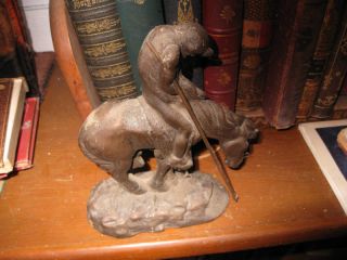 Bronze End Of The Trail Bookends W/spears Freestanding photo
