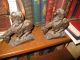 Bronze End Of The Trail Bookends W/spears Freestanding Metalware photo 4