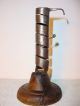 Antique French Wrought Iron & Wood Spiral Candlestick - Adjustable N°14 Primitives photo 2
