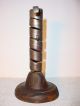 Antique French Wrought Iron & Wood Spiral Candlestick - Adjustable N°14 Primitives photo 3