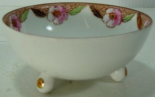 Nippon 3 Legged Dish Or Serving Bowl With Floral Pattern photo