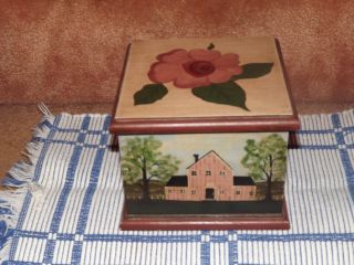 Hand Painted Wooden Storage Box photo