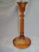 Vintage Amber Candlestick Holder 6+tall With Lace Etching Gold Filled Candlesticks photo 1