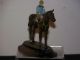 Antique Austrian Bronze Cold Painted Horse And Jockey W/wood Base Metalware photo 10