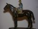 Antique Austrian Bronze Cold Painted Horse And Jockey W/wood Base Metalware photo 5