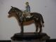 Antique Austrian Bronze Cold Painted Horse And Jockey W/wood Base Metalware photo 8
