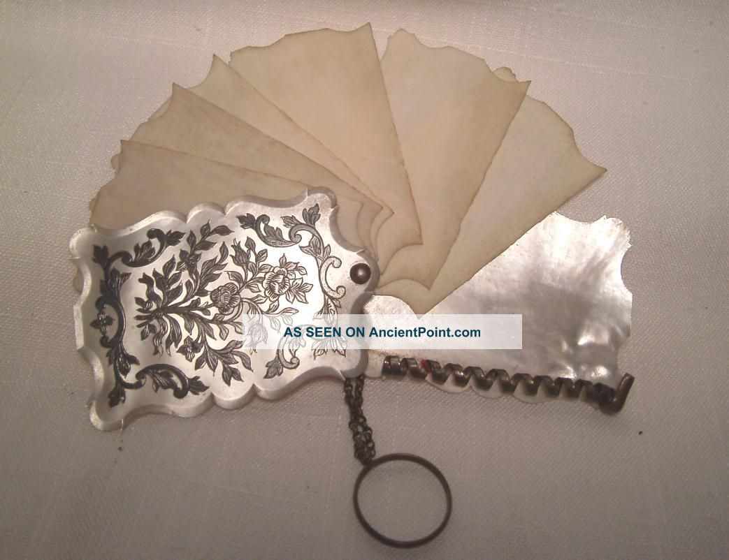 Antique 19th C.  Mother Of Pearl Note Pad / Dance Card Other photo