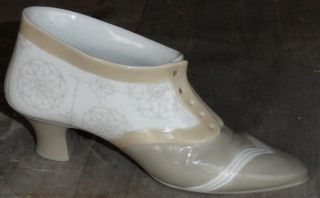Fine Old Nao Lladro Porcelain Victorian Shoe Or High Heel Dress Boot Retired photo