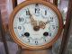 Antique French Regulator Mantel Clock Flower Dial Pendulum & Key Works Clocks photo 2