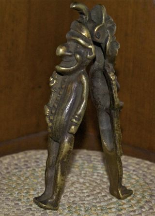 Old Solid Brass Nutcracker Figural Punch And Judy Hinged 5 Inches Long photo