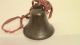 Antique Early American Solid Brass Farm Dinner Bell W/cast Iron Clapper Loudring Metalware photo 1