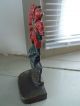 Vintage Antique Christmas Cast Iron Poinsettia Doorstop Signed & Numbered 1288 Metalware photo 2
