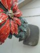 Vintage Antique Christmas Cast Iron Poinsettia Doorstop Signed & Numbered 1288 Metalware photo 8